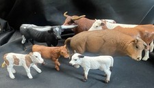 LOT Of 7 Schleich Cow Bull  Calves Animal Figurines 73527