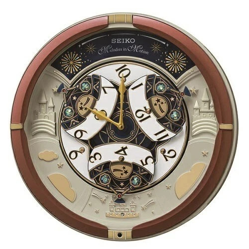 SEIKO Melodies in Motion からくり時計 RE601B Seiko RE601B Melody in Motion Wall Clock 52 Songs Swarovski Japan