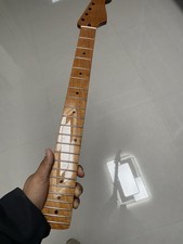 Roasted Flame Maple Electric Guitar Neck 22 Fret Abalone Dot Inlay Fretboard