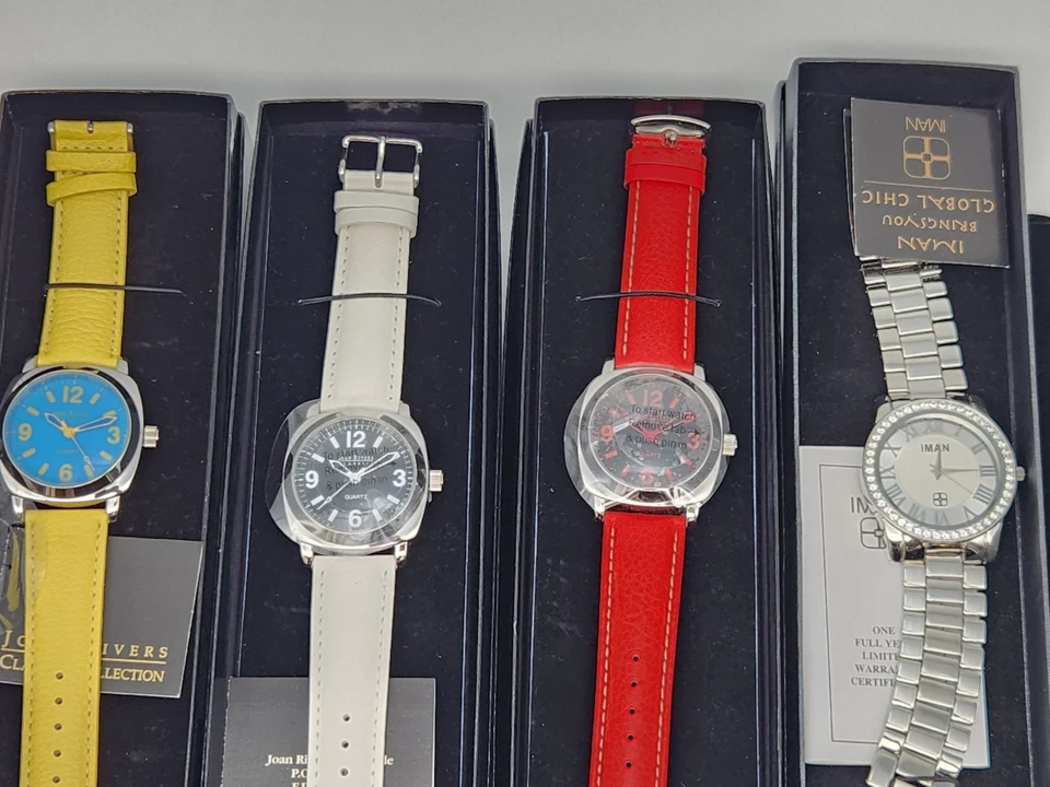 LOTE DE RELOJES JOAN RIVERS Colección Clásica Correa Cuero Con Caja Nuevo de Lote Antiguo Foto 2 de 4