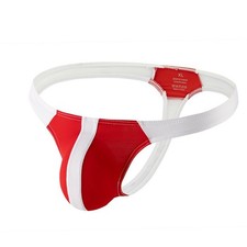 Herren Sexy Low Waist Nylon Slip Transparent Unterhose G String in Schwarz Rot