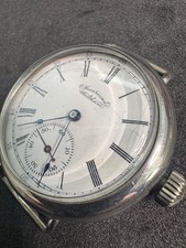 Vintage Waltham (American Watch Co.) Trench Watch Sterling Fahys 6s