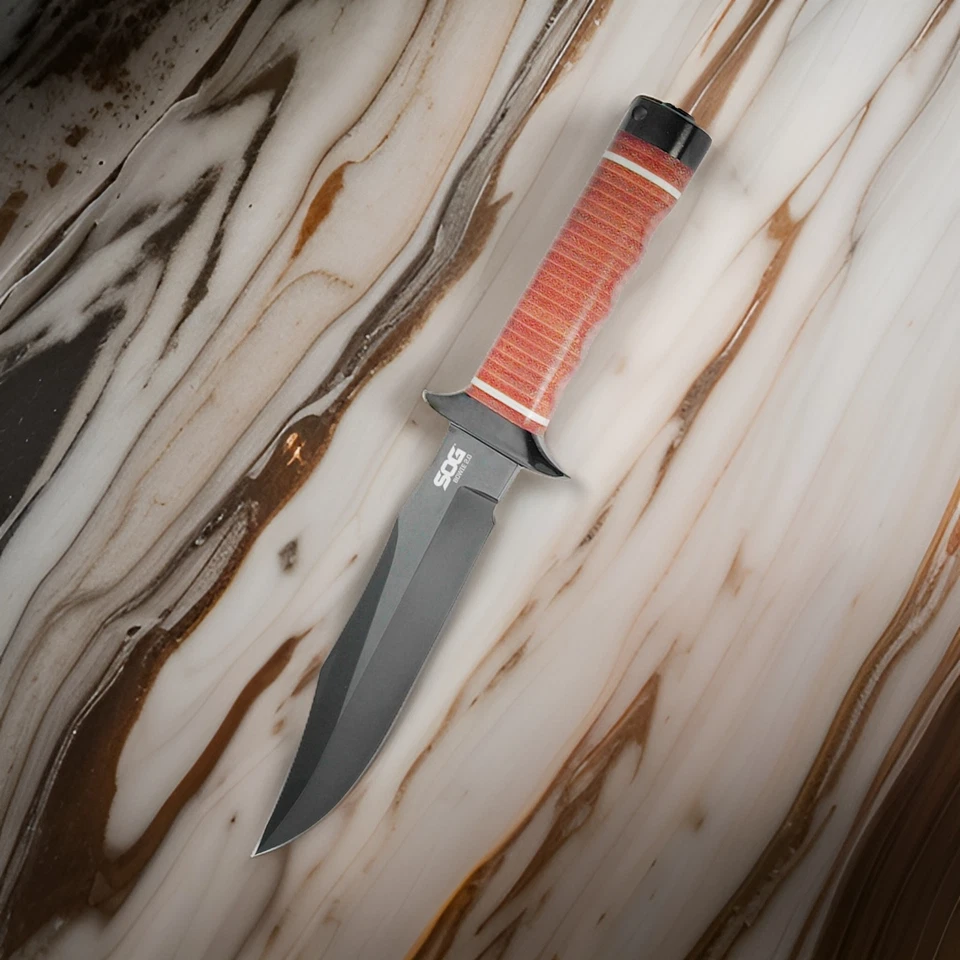 Faca de lâmina fixa de aço SOG Bowie 2.0 6.4 pol Clip Point AUS-8 com bainha - Imagem 3 de 4