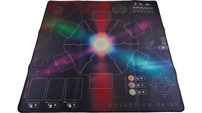 Sovereign Skies Board Game Neoprene Playmat Deep Water Games 24x24 Stitched Edge
