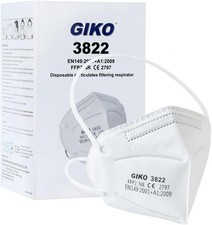 GIKO FFP2 Masks Pack of 50 FFP2 Respirator Mask FFP 2 Disposable Dust Masks