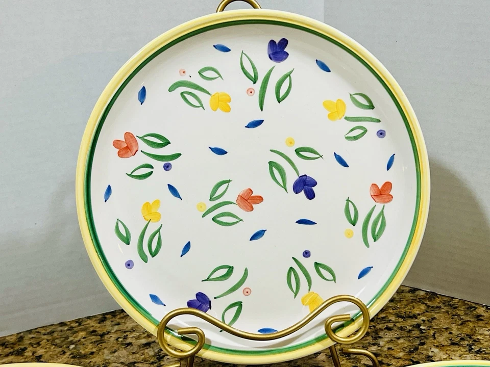 Juego de vajilla Libbey Spring Garden floral de 12 piezas 4 ajustes de lugar colores vibrantes Foto 3 de 4