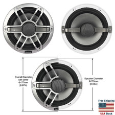 1 Pair 12V RGB LED Lighting Boat Speakers 150W Audio Systems 6-1/2" 2-Way Marine