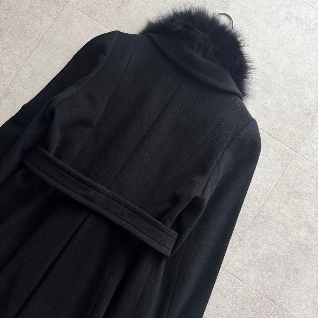 Burberry   Blue Label Long Coat Nova Check 100 Cashmere Black 38 thumbnail 9