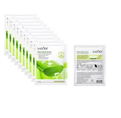 Aloe Vera Facial Masks Natural Moisturizing Hydrating and Softening 10 count