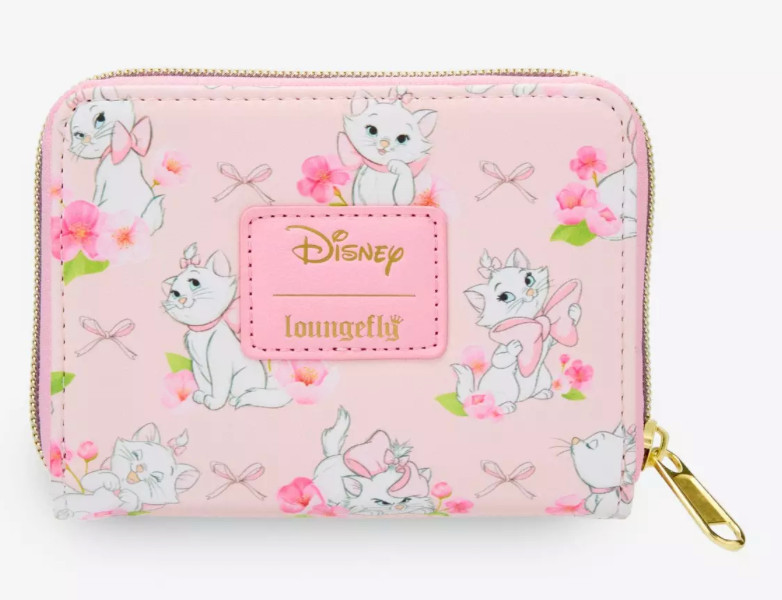 Cartera Loungefly Disney The Aristocats Marie Floral Mini Cremallera NUEVA CON ETIQUETAS