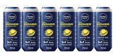 NIVEA MEN Power Fresh Shower Gel 400ml x 6 Moisturising Body Wash 6.65 per litre