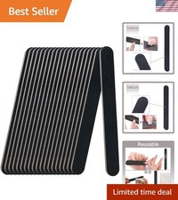 20 Pack 100/180 Grit Nail Files, Black Professional Reusable Emery Boards Nai...