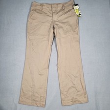 Lee Pants Women's 14 Medium Light Khaki 100 Cotton Natural Fit Straight Leg