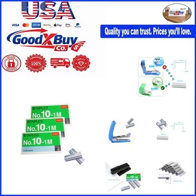No.10 Mini Staples 3000pcs for Mini Staplers Office Paper Fastening Silver Co...