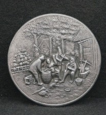 WB03171 NOS VINTAGE 1970s WESTERN STYLE SCENIC ARTWORK BELT BUCKLE