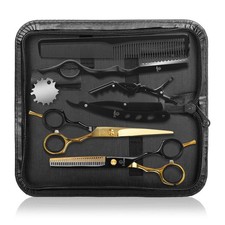 Hair Cutting Scissors Kit - 9 PCS Professional Haircut Scissors Set with Stai...