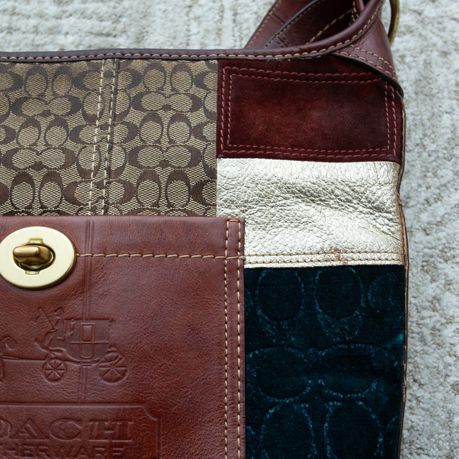 Coach Bleecker Patchwork Duffle Multicolor Leathe… - image 5