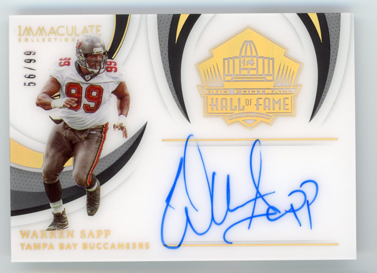 2021 PANINI IMMACULATE #HOF-WS WARREN SAPP AUTO /99 HALL OF FAME CLASS OF 2013