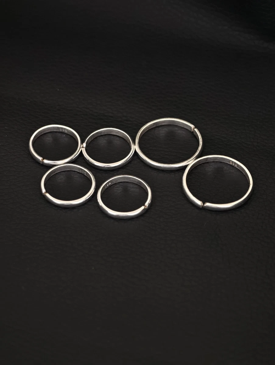 925 Sterling Silber Verstellbarer Zehenring Minimalistisch Vorsteckbar Fußsch...