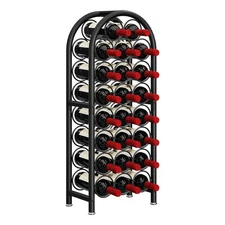 Wine Rack Freestanding Floor Metal Holders Stands Organizer Storage 23 Bottle...