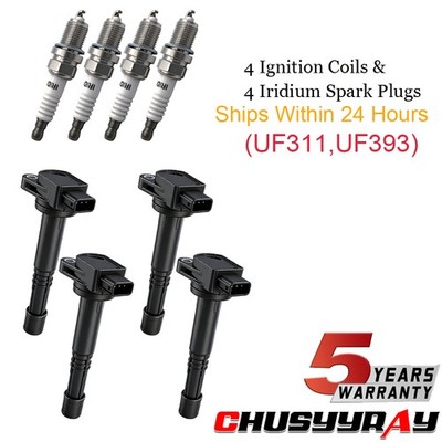 4pcs FOR OEM 30520-PNA-007 UF311 Ignition Coil Set For 2002-06 Acura RSX 2.0L L4
