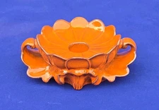 Modern Mid-Century Burnt Orange Pottery Candle Holder Freeman & McFarlin