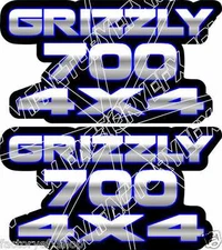 Grizzly 700 4x4 BLUE Gas Tank Graphics Decal Sticker Atv Quad plastic car window