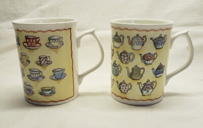 Two Fine Bone China Mugs-Duchess Made in England-tea pots & tea cups pattern