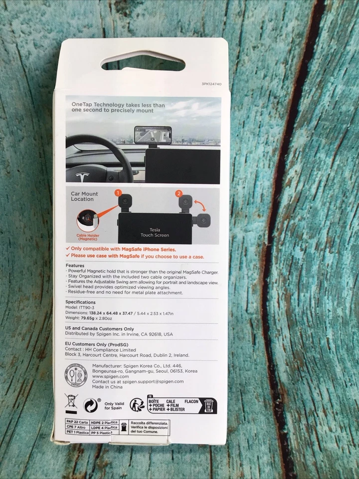 For Tesla OneTap Screen Car Mount | Spigen [ OneTap 3 (ITT90-3) ] (MagFit) - Image 2 of 4