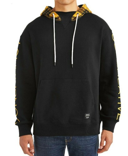 WESC Murphy tartan hoodie. Unisex hooded sweatshirt black L/XL/5 J411446999 - Picture 2 of 3
