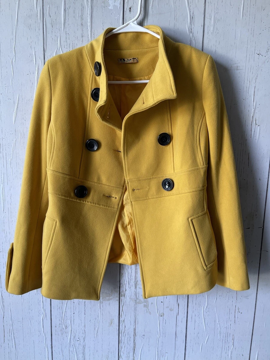 favori women s Pea coat Jacket Mustard Yellow Size Small EU 38 RUS