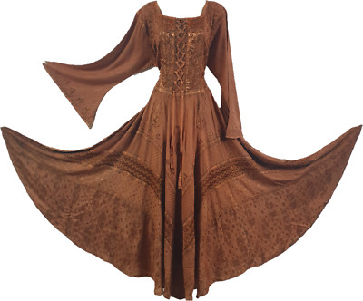 Maxikleid Langarm Herbst/Winter formell Viskose ausgestellt Kupfer 12 14 16 18 20 22