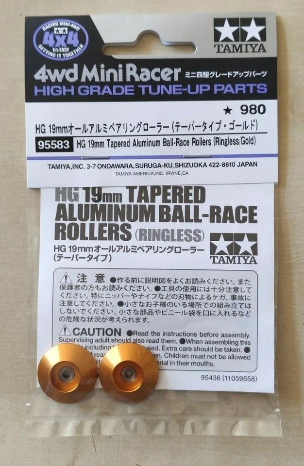 Tamiya Mini 4wd Accessori TA 95583 HG 19mm tapered aluminum ball-race rollers