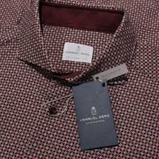 Emanuel Berg NWT Marseille Casual Button Down Shirt Size 43 17 L/XL Blue/Multi