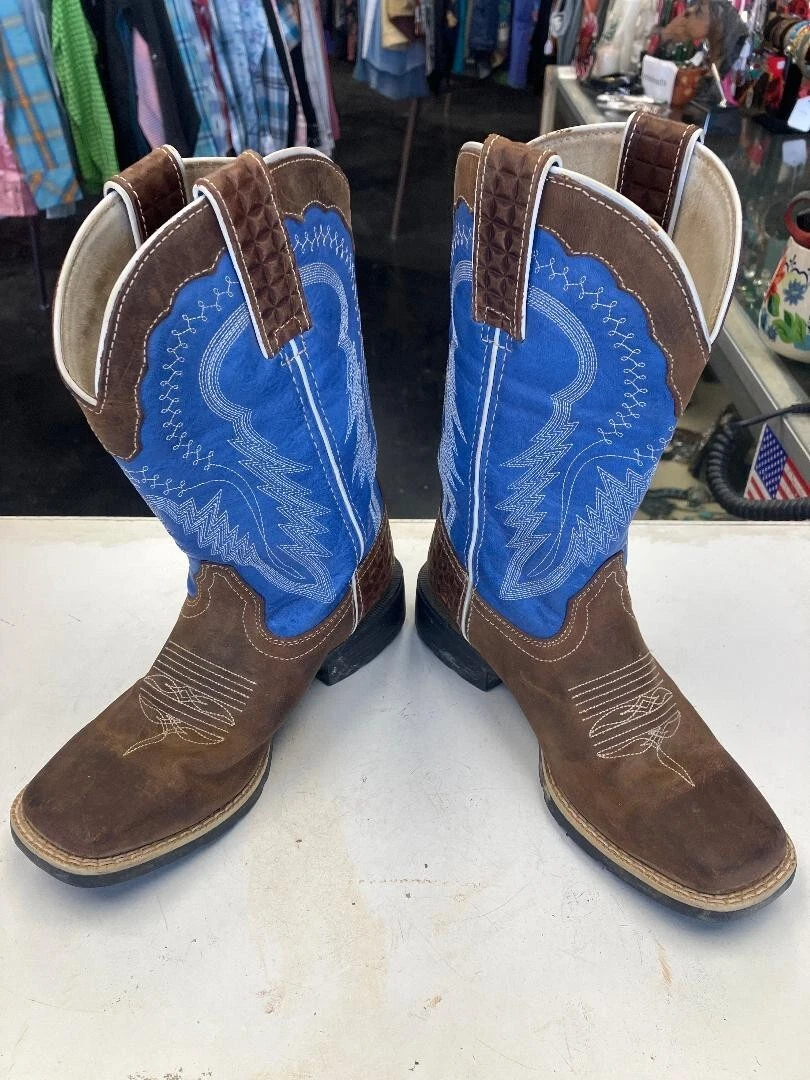 Tooled top cowgirl boots