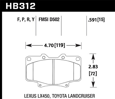 Hawk Performance HB312Y.591 LTS Scheibenbremsbeläge Für Land Cruiser 91-97 LX450