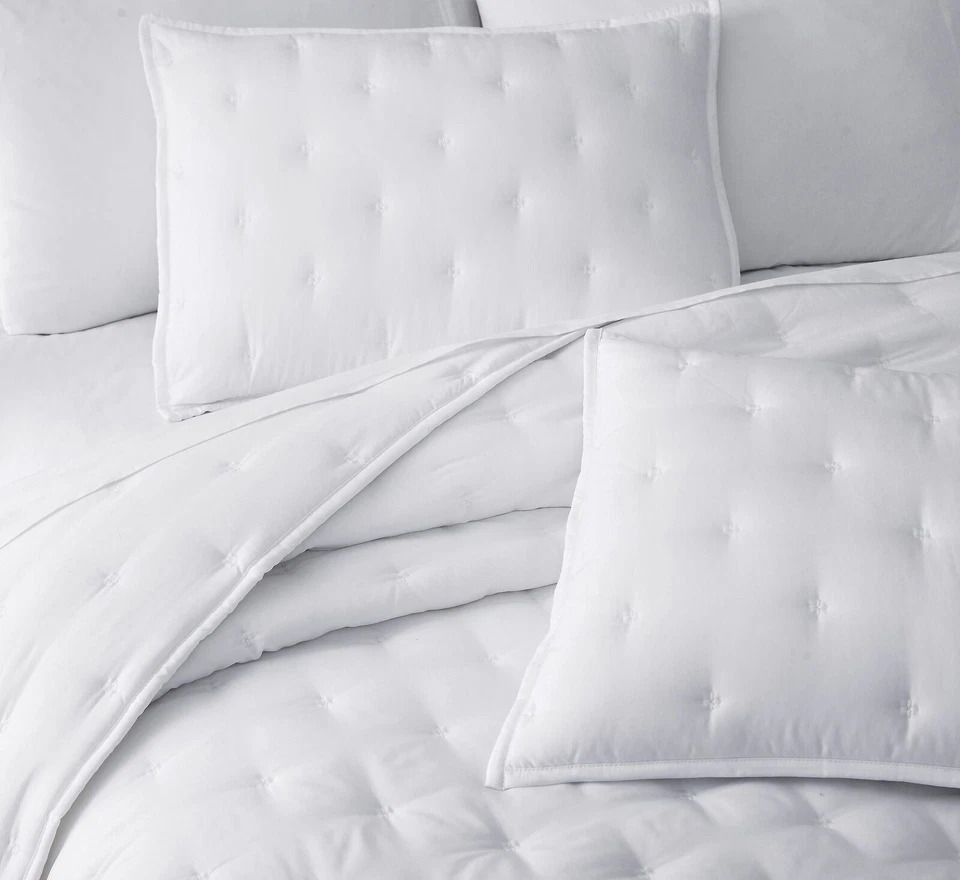 3-Piece Cooling Bamboo Fiber Cross-Stitch Quilt Set Lightweight Bedspread Cover - Image 4 of 4