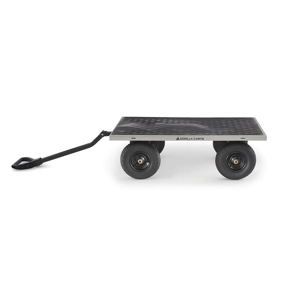 12000 Lb Steel Utility Cart All Terrain Wheel Removable Steel Mesh Outdoor Wagon - Image 2 of 4