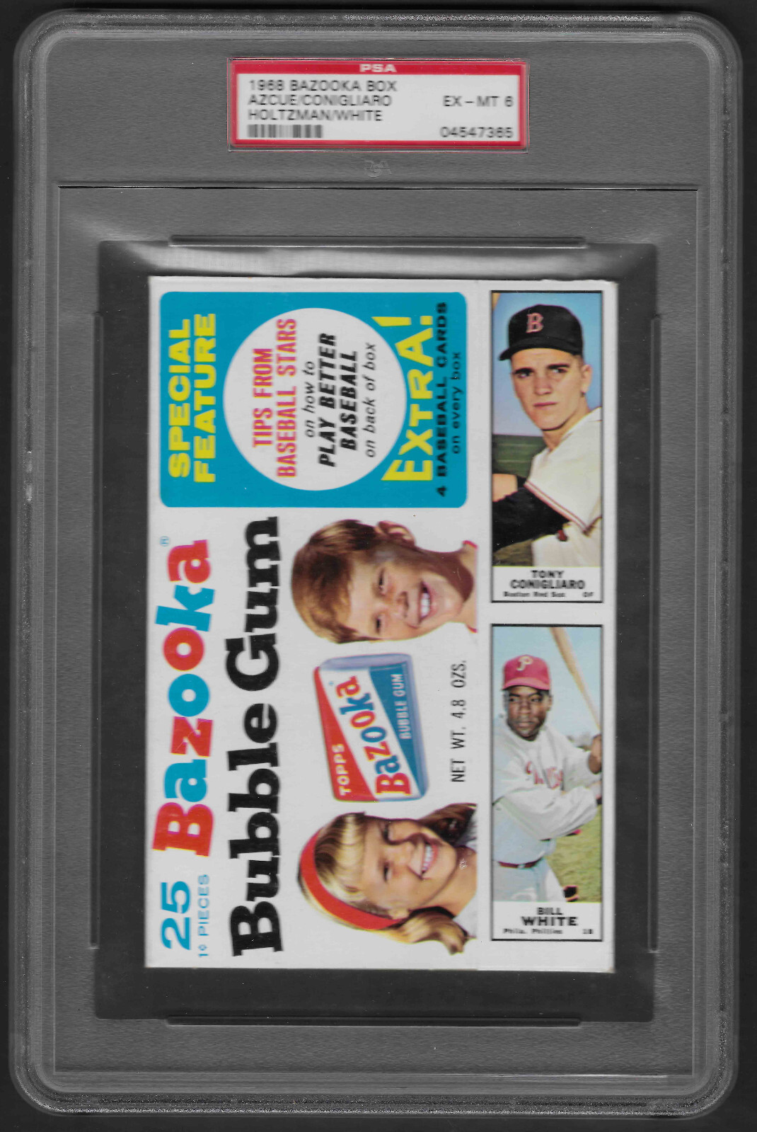 1968 Bazooka Box PSA 6 Featuring Azcue Conigliaro Holtzman White and Wills Top Pop