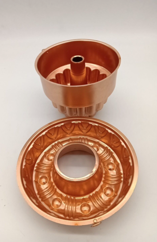 Set Of 2 Vintage Copper Jello Bake Wall Hanging Molds 3.5 Cups & 8 Cups - Picture 4 of 6