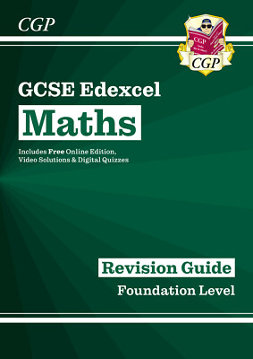 New CGP EDEXCEL MATHS GCSE GRADE 9-1 FOUNDATION LEVEL REVISION BOOK KS4 + Online