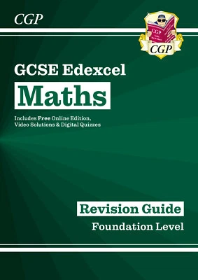 New CGP EDEXCEL MATHS GCSE GRADE 9-1 FOUNDATION LEVEL REVISION BOOK KS4 + Online