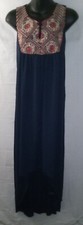 NWT Fifth & Park hi low woven dress with embellishment Sz 6 Navy MSRP $88