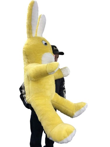 Giant Stuffed Yellow Bunny 60 Inch Soft Big Plush Rabbit 5 Foot Rabbit Made USA - Picture 2 of 7