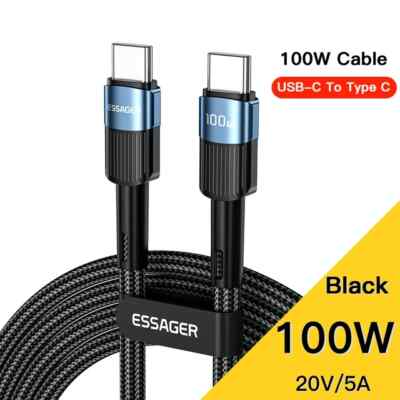 Essager USB Type C to USB C Cable 100W/5A PD Fast Charging 2m Length