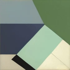 Medium Abstract Painting 2x2 ft. Post-Modernism Geometric Demrin OOAK NEW