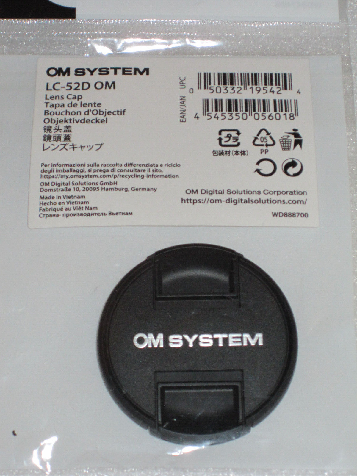 ORIGINAL OLYMPUS OBJEKTIVDECKEL LC-52D OM NEU OVP, LC 52 Lens Cap