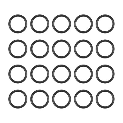 20Pcs Nitrile Rubber O-Ring 6mm ID 8mm OD 1mm Width Washer Sealing Black