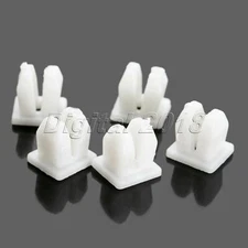 50Pcs White Plastic Auto Car Rivets Fastener Fender Bumper Clips 5mm Hole