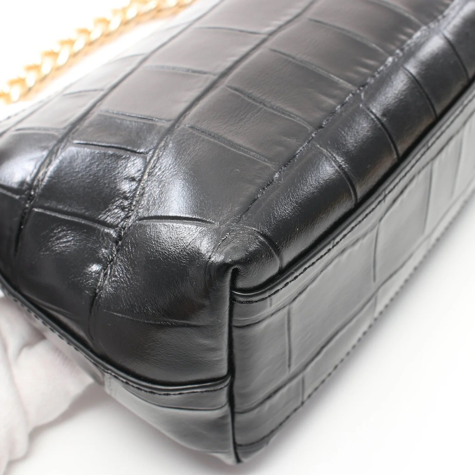 Coach Charlotte Chain shoulder bag Leather Black Croc embossed 2WAY | eBay